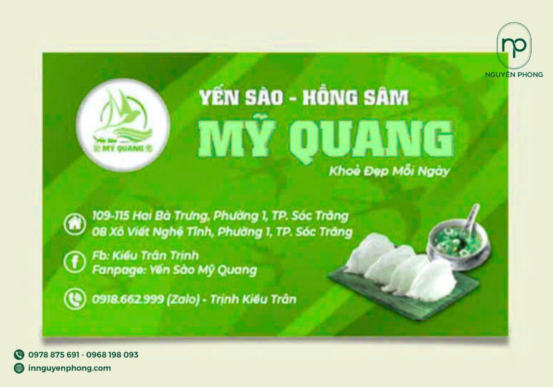 những thông tin cần có trên card visit yến sào